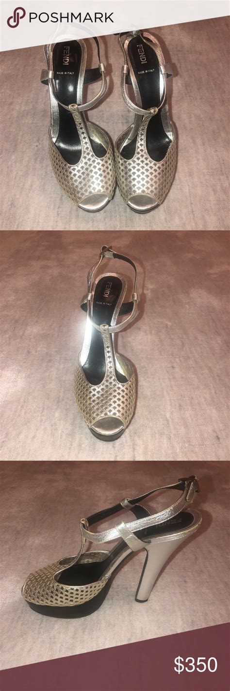 fendi silver heels|Fendi heels authentic.